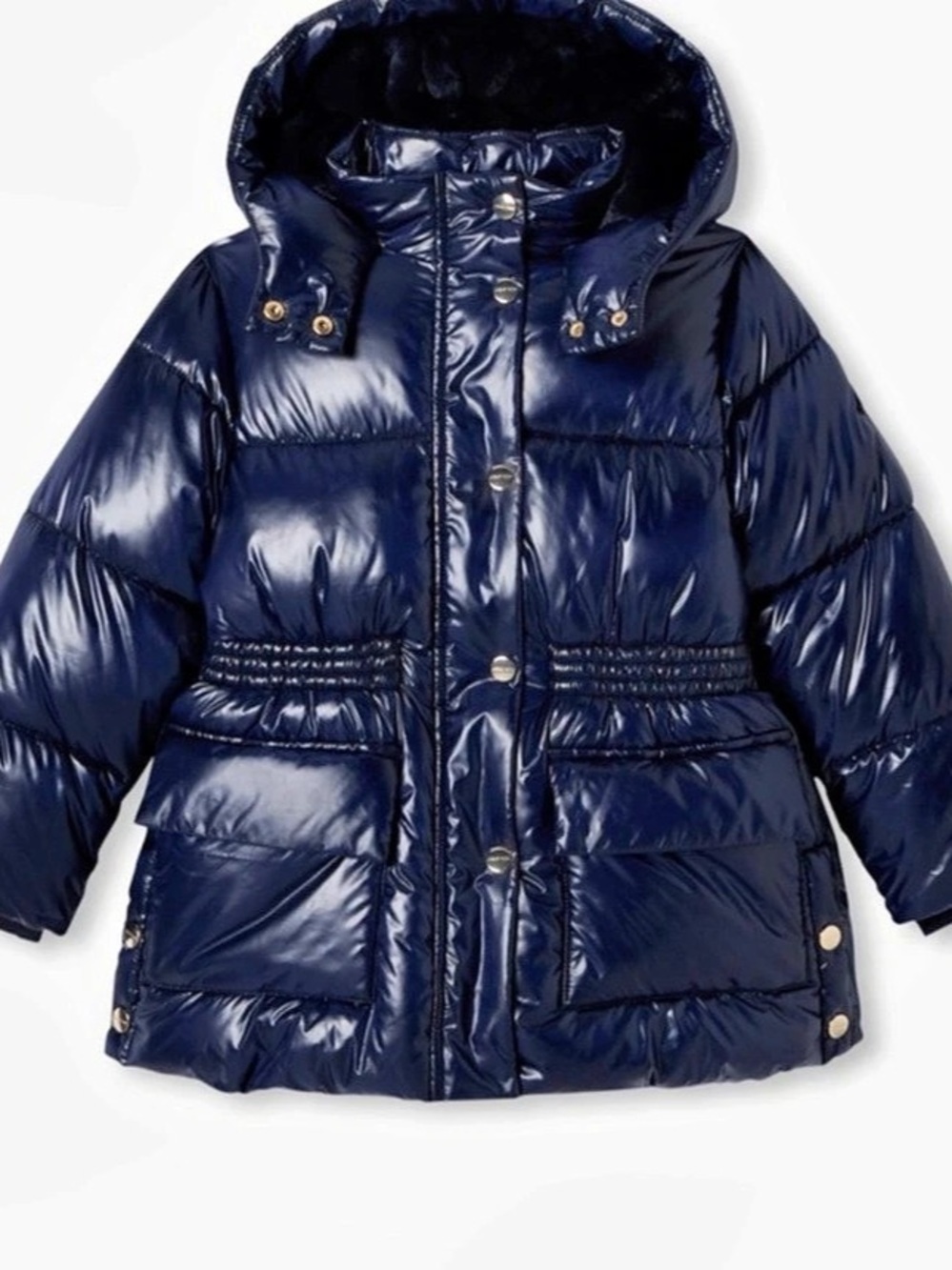 JACADI PARIS The Metallic Puffer Coat Blue